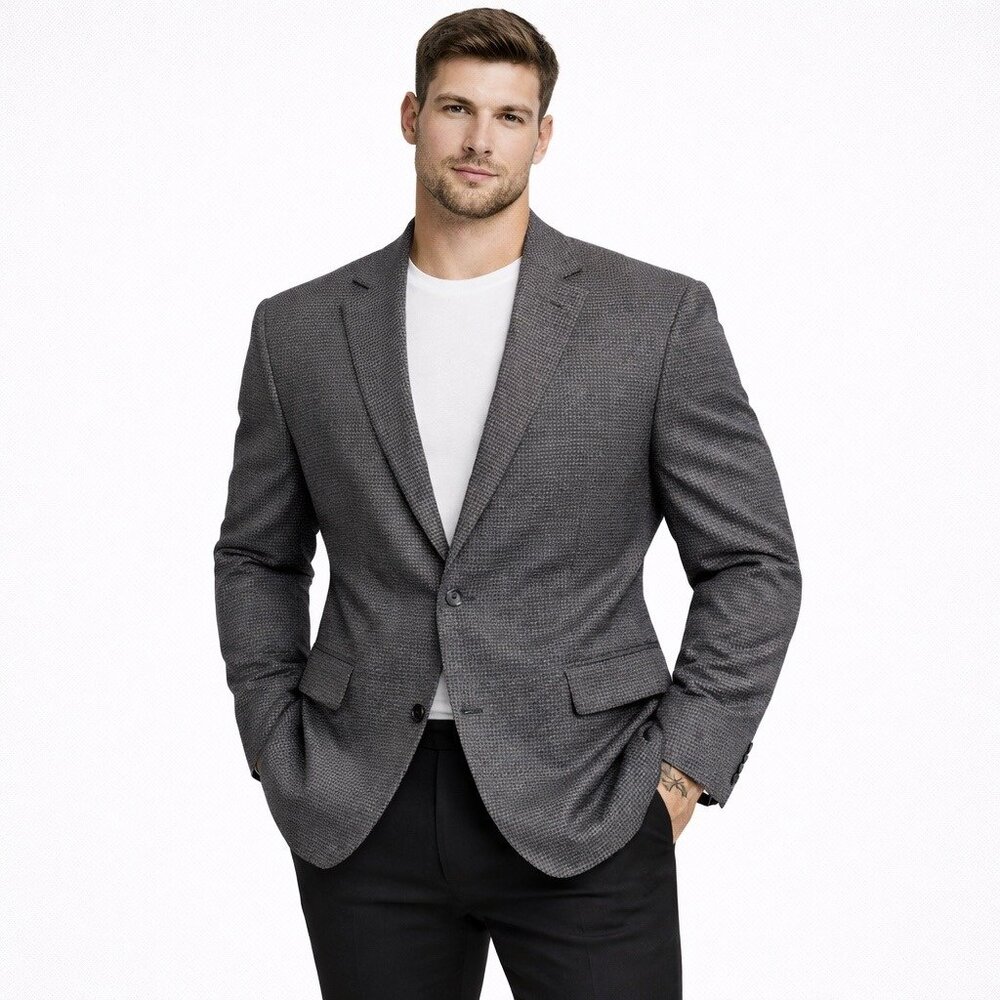 Hugo Boss Mens Houndstooth Wool Blend Blazer In Black & Grey/Brown Maxwell style